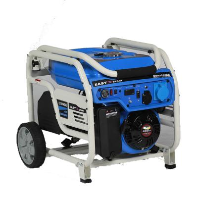 China china factory gasoline engine engine 8kw 9kw 458CC small electric portable gasoline generator with 8000EW-T wheels for sale