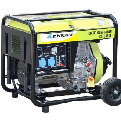 China air-cooled 13hp single-cylinder portable diesel generator with 6500E wheels for sale