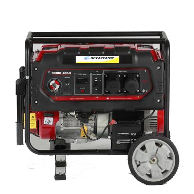 China Portable Gasoline Engine Generator 7.5kw/8kw Small Gasoline Wheeled Generator With Wheels 8GF-405 for sale