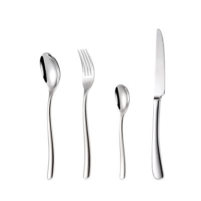 China Sustainable 4 Pieces Luxury Cutlery Set Quality Elegant Heavy Mirror Polished Table Top Set For Hotel Royal Court With Box for sale