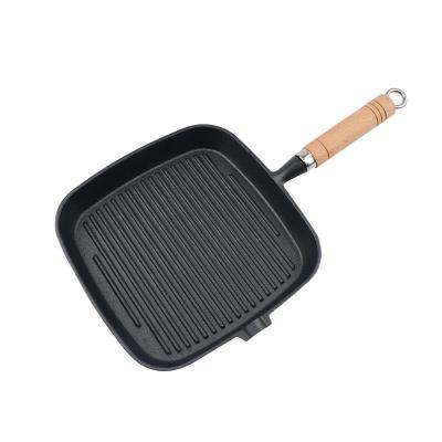 China Home Kitchen Iron Breakfast Contemporary Flat Striped Non Stick Frying Pan for sale