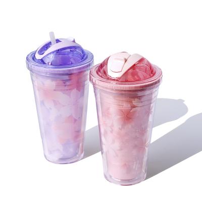 China Wholesale Creative Summer Viable Plastic Women Ice Water Girlwill Gift Straw Cup for sale