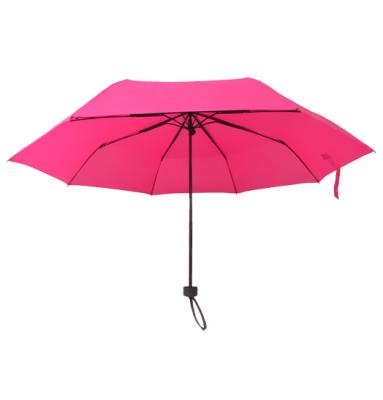 China Minimalist Manual Open And Narrow 21inch 3 Fold Umbrella 3 Fold Small Promotional Umbrella for sale