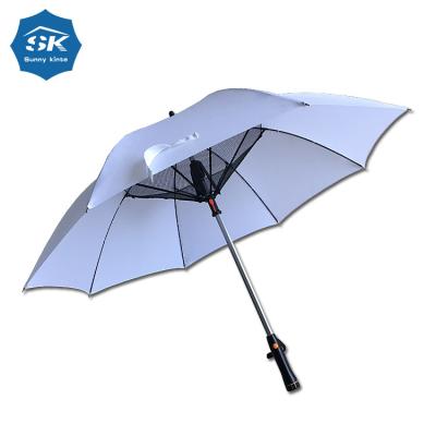 China Hot Selling Minimalist Umbrella Fan Light Golf Umbrella With Fan Solar Power Umbrella Fan for sale