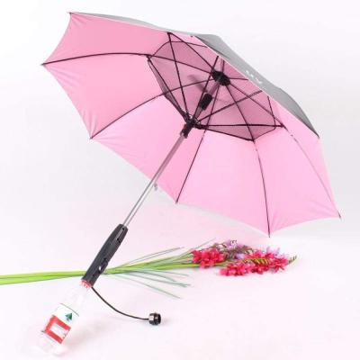 China Transitional Innovative New Product Can Charge Mobile Phone Shower Fan Umbrella Water Golf Umbrella for sale