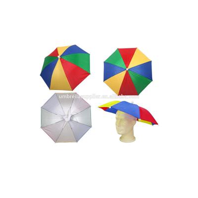 China Minimalist Custom Promotion Sun Hat Umbrella On Head White Head Umbrella for sale