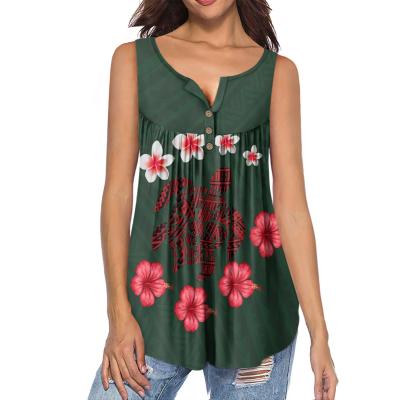 China Polynesian Plus Size Sea Turtle Print Woman Tank Tops Tribal Fashionable Custom Hawaiian Ladies Shirts QUICK DRY Vest Tops for sale