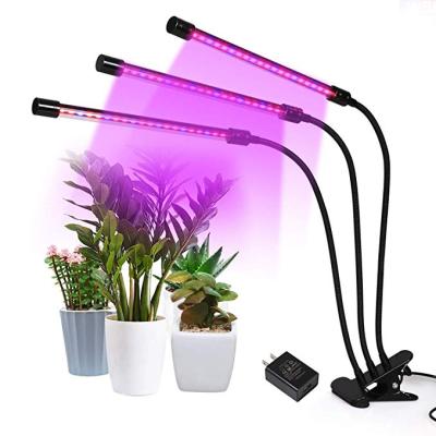 China Seed Starting Upgraded 2021 30W Triple Head LED Grow Lights Full Spectrum Adjustable Gooseneck For Indoor Plants for sale