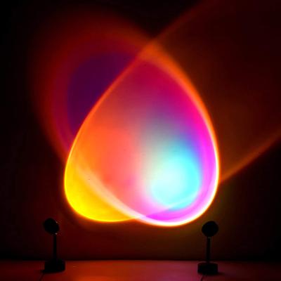 China Eco-friendly Sunset Lamp Projector LED Night Light Projection 90 Degree Rotation Rainbow USB Projection Lamp for sale