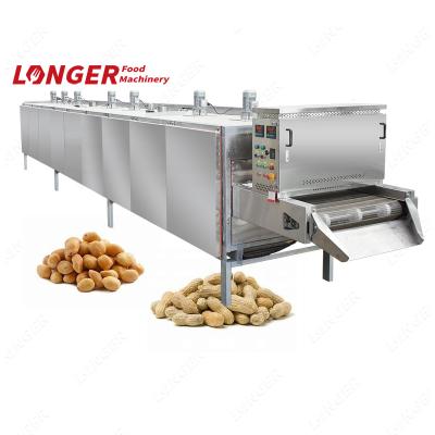 China Hot Selling Continuous Snacks Plant Large Capacity Core Nuts Roaster Peanuts Roasting Machine for sale