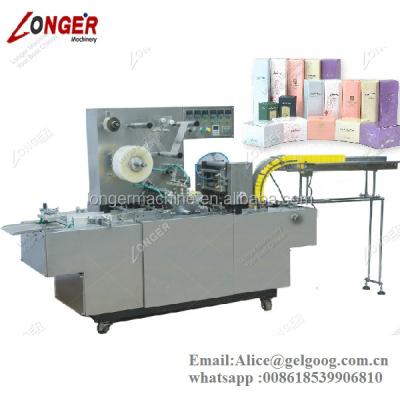 China Automatic Beverage Soap Cellophane Wrapping Machine Transparent Cling Film Machine For Perfume Box for sale