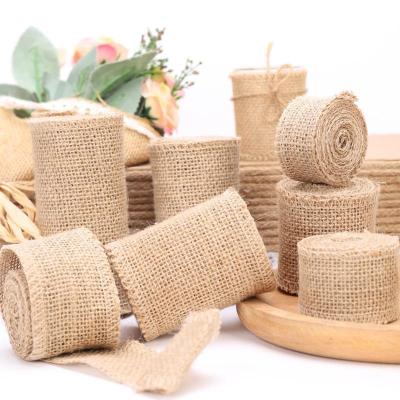 China Factory Direct Sale DIY Christmas Wedding Burlap Bun Ribbon Handmade Burlap Viable for sale