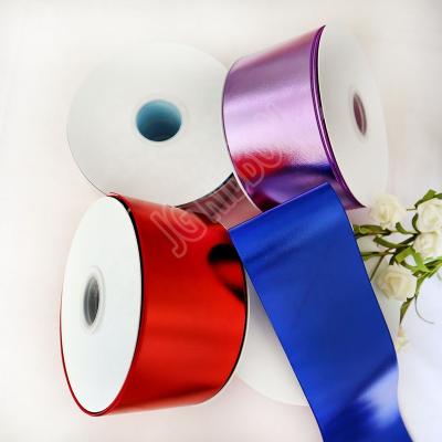 China Sustainable Wholesale 3 Inch 75mm Many Color Solid Foil Printed Hologram Grosgrain Ribbon for sale