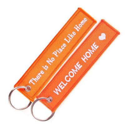 China Personalized Eco-friendly Work Fabric Key Ring Fabric Printing Pattern Key Chain for sale