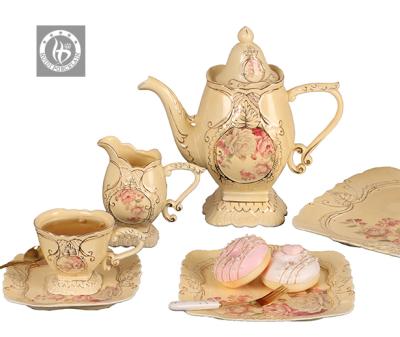 China China Sustainable Factory Ceramic Porcelain Beware Of Royal Porcelain Drinking Set Turkish With Cups Coffee Teapot Tea Sets Gifts for sale