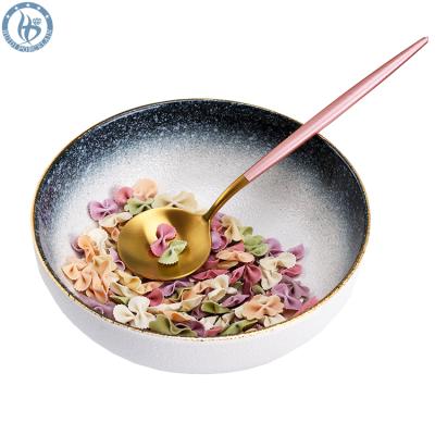 China Viable Creative Ceramic Bowl Cereal Bowl Porcelain Creative Fancy Salad Bowl for sale