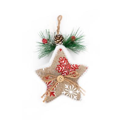 China Custom Printed Christamas Tree Decoration Moss Sheet Household Christmas Tree Hanging Star Shaped Hanging Decoration for sale