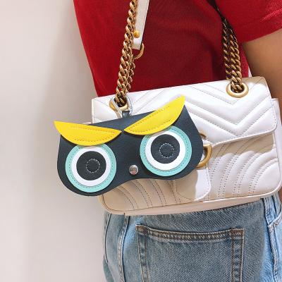 China Fashion Ins Sun Glasses Box Portable Pocket Girl Eyewear Pu Leather Cute Cartoon Eye Glasses Bag Glass Case for sale