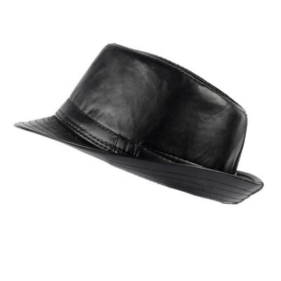 China Leather Single Brim Fedora Hats Women Wholesale Plush Men's Felt Hats Church Straw Hat for sale