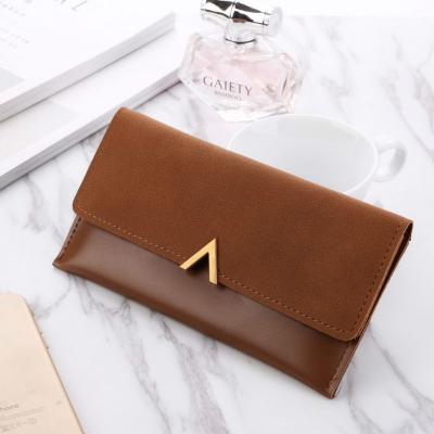 China Simple Female Envelope Wallet Money Cards ID Holder Bags Leather Pouch Women Wallets Latch Lady Moneybags Zipper Coin Purse for sale