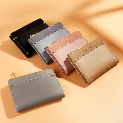 China Small Wallet Women Wallets Women Purse Female Card Designer Wallets Ins. Short Wallets Simple Luxury Leather Holder Coin for sale