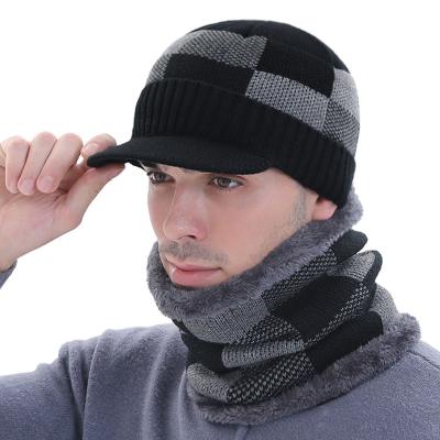 China COMMON In The Winter Beanie Hat Male Homme Gorro Cowl Hats Scarf Running Baseball Caps Mens Knitted Hat for sale