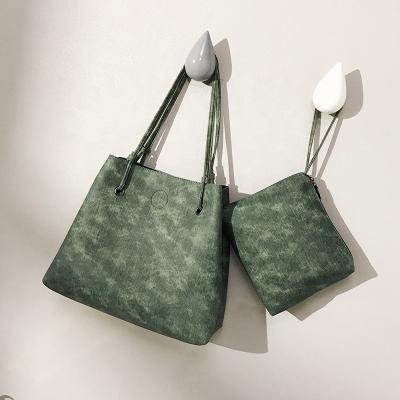 China Water proof Fashion Women Handbag Sets Female PU Leather Shoulder Bag Leather Tote Bags With Custom Printed Logo for sale