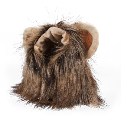 China New Viable High Quality Hot Selling Pet Supplies Novelty Rayon Lion Headwear Pet Cat Hat Pet Wig Cap for sale