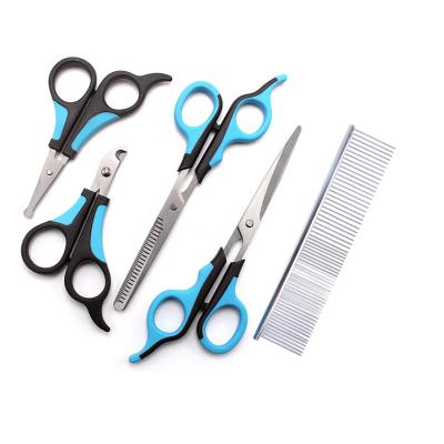 China Sustainable cat and pet supplies safe and sharp dog grooming scissors and trimmers with safety protection scissors for sale