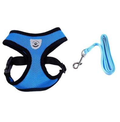 China 2020 Hot Sale Adjustable Neck Dog Harness And Leash Padded Mesh Dog Harness &leash for sale