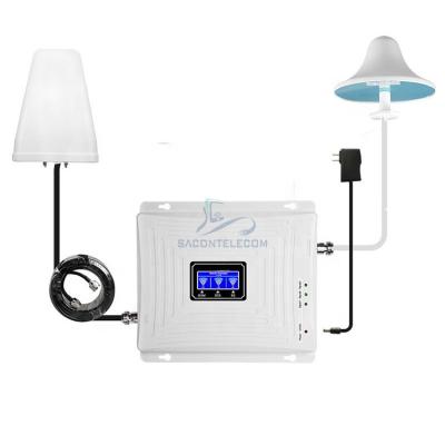 China Best Price 2G 3G 4G Triple Band Repeater With Antennas And Cables Network Mobile Phone Signal Booster Amplifier 240*190*35mm for sale