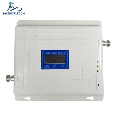 China Factory price Sacontelecom 800 900 1800 1900 2100 2600 wireless repeater band booster 2G 3G 4G LTE signal triple amplifier 240*190*35mm for sale