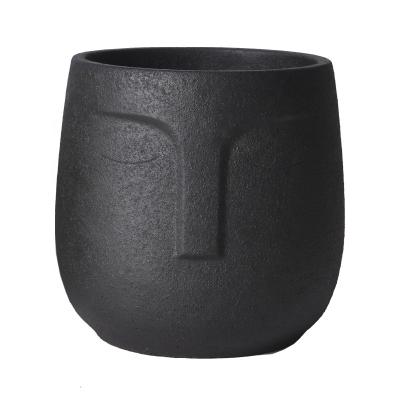 China Modern Pot Molds For Indoor Plants Concrete Head Flower Plant Pots With Face for sale