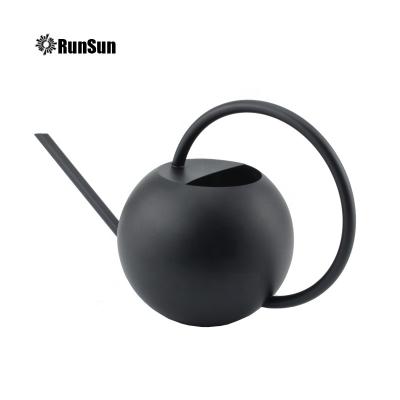 China Garden Watering Plants Hot Sale Watering Can Black Matte Metal Long Spout Stainless Steel Metal Plant Watering Can For Outdoor And Indoor for sale