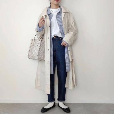 China Sustainable long coat with hood zipper opening long sleeve style details design stylish everyday jacket for sale