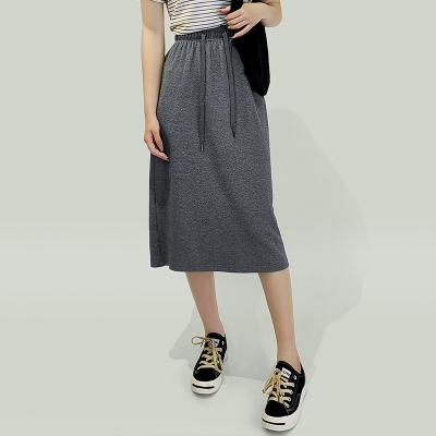 China Anti-static knit skirt lady duct at back elastic waist gray color ankle length. for sale