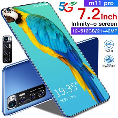 China Touch Screen 2021 New Unlocked Smartphone M11 Pro With Original Dual SIM Card Face ID Unlock Android 9.0 5GB+512GB Celulares for sale