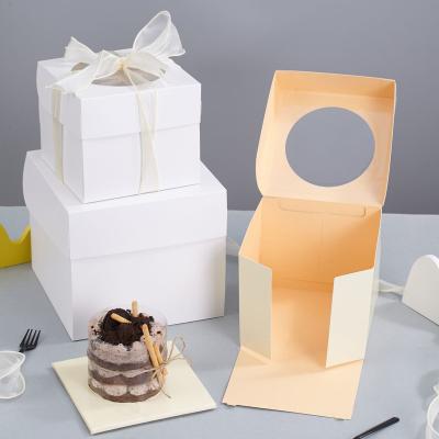 China Recycled Materials Paper Packaging Box Food Grade Kraft Paper Material Box With Transparent Window for sale