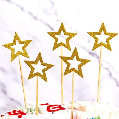 China Cheap Shinny Party Disposable Eco - Friendly Use The Star Cake Decoration for sale