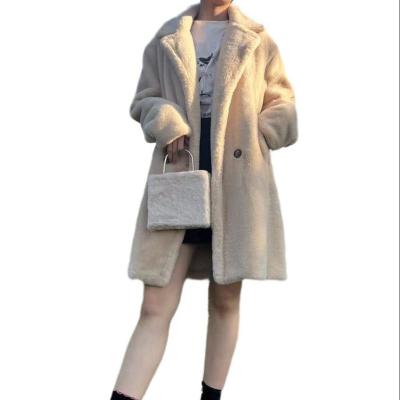 China 2023 New Mink Anti-wrinkle 2023 Medium Coat Women's Super Thick Coat Casual Soft Lazy Dress Style. for sale