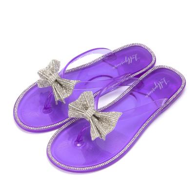 China 2022 Fashion Trend Sandals Women Glitter Pretty Fancy Purple Jelly Slippers Butter Slides Female Slippers For Women for sale