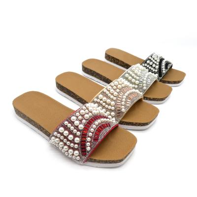 China Fashion Trend Jelly Crystal Open Toe Cork Platform Sandals Women Street Fashion Summer Rhinestone Casual Slippers for sale