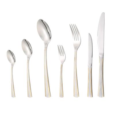 China M802High Quality Sustainable Stainless Steel Luxury Gold Plated Dinnerware Luxury Wedding Cutlery Set for sale