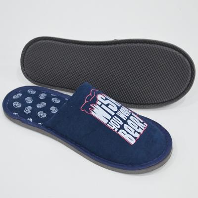 China Winter Warm Anti-slippery Bedroom Slipper Hotel Men Cotton And Comfortable Indoor Slippers FL202214 for sale