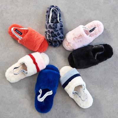 China Wholesale Custom 2023 Fashion Trend Real New Winter Wool And Slides Women Open-Toed Comfortable Slippers Shoes Fur Inside Design for sale