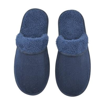 China Fashion Trend Men Winter Slippers Comfortable Soft Plush Warm Slip On Bedroom Shoes Anti-skid Fluffy Fur Indoor Bedroom Slippers for sale