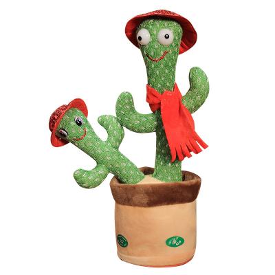 China Fun Playing Custom Plush Toy Cute Singing Dancing Luminous Electric Flower Pot Cactus Plush Toy for sale