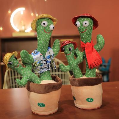 China Fun Playing Amazon Hot Selling Simulation Singing Talking Dance Electric Cactus Plush Toy for sale