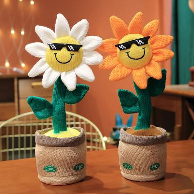 China Bring Christmas New Arrival Merry Toy Electronic Smart Talk Toy Plush Shaking Dancing Recording Flower for sale