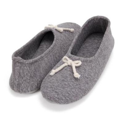 China Custom Made Comfy Bow Plush Anti-Slip Ladies Ballerina Slippers Indoor Floor Socks for sale